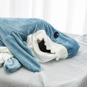 shark sleeping bag pajamas and shawl, view 8 - MRSLM