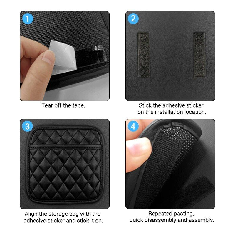 PU leather car pocket organizer, view 8 - MRSLM