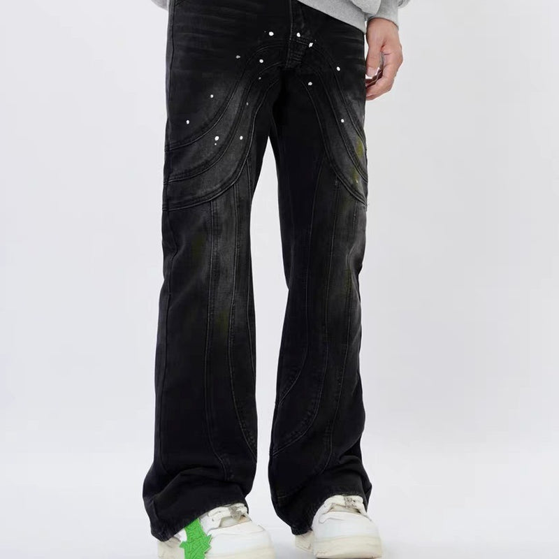 men's loose stitched jeans, view 4 - MRSLM