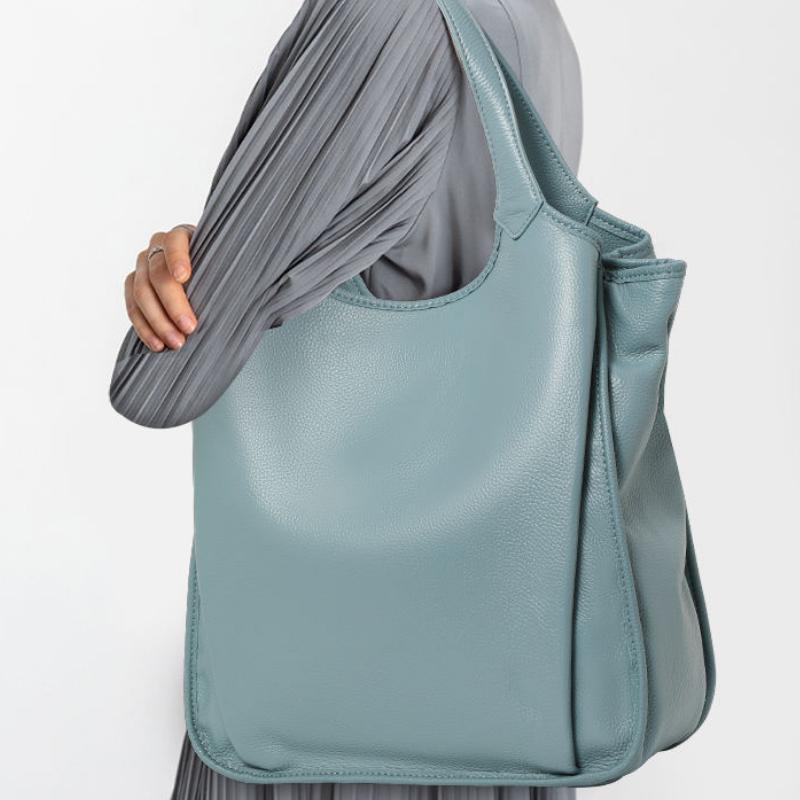 genuine leather tote bag, view 5 - MRSLM