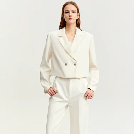 women's short blazer with lapel collar - MRSLM