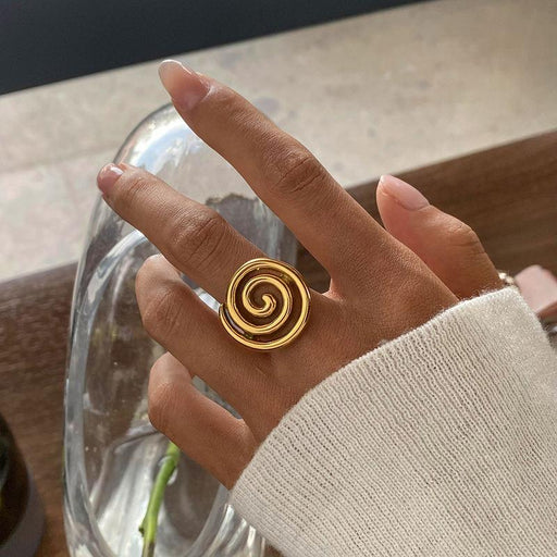 gold plated spiral stainless steel ring - MRSLM