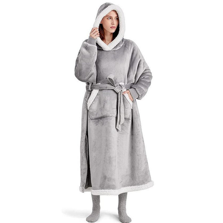 Winter Hoodie Blanket With Button Design Warm Home Clothes Women Men Oversized Pullover