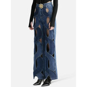 high waist contrast straight denim jeans, view 2 - MRSLM