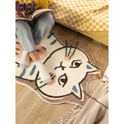 cute cat cartoon living room rug, view 8 - MRSLM
