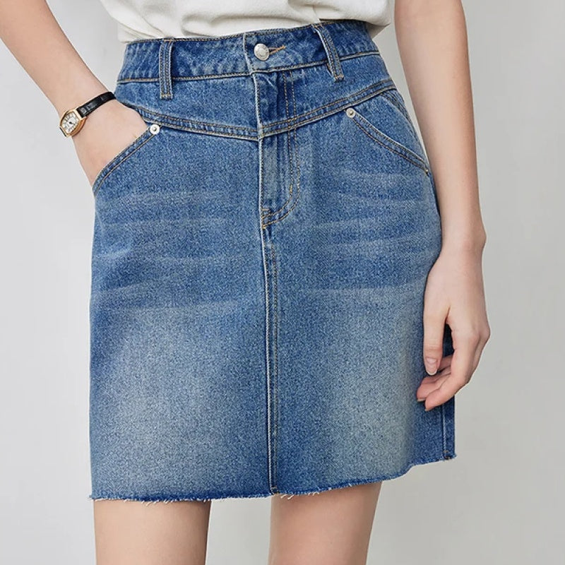 High-waist denim mini skirt - MRSLM