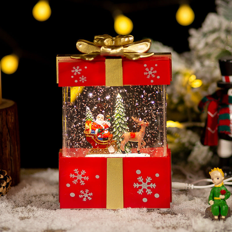 christmas gift box crystal ball lamp, view 5 - MRSLM