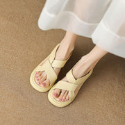 handmade leather chunky heel sandals - MRSLM