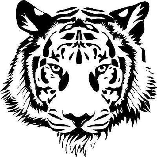 tiger head vinyl car decal, view 3 - MRSLM