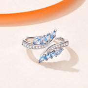 women's silver irregular gemstone ring, view 2 - MRSLM
