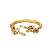 zircon leaf ring, view 2 - MRSLM