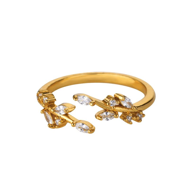 zircon leaf ring, view 2 - MRSLM