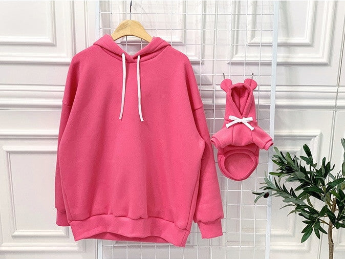 Cute Bear Ear Pet Hooded Sweater Parent-child Outfit