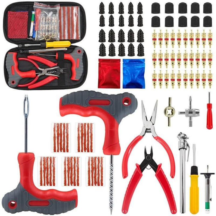 Complete Car Tire Repair & Emergency Tool Set