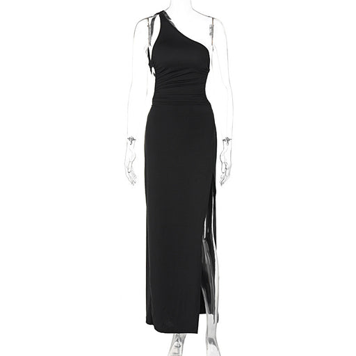 lace-up backless slit maxi dress, view 6 - MRSLM