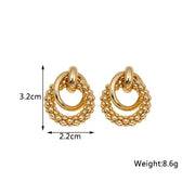 gold metal twist dangle earrings, view 7 - MRSLM
