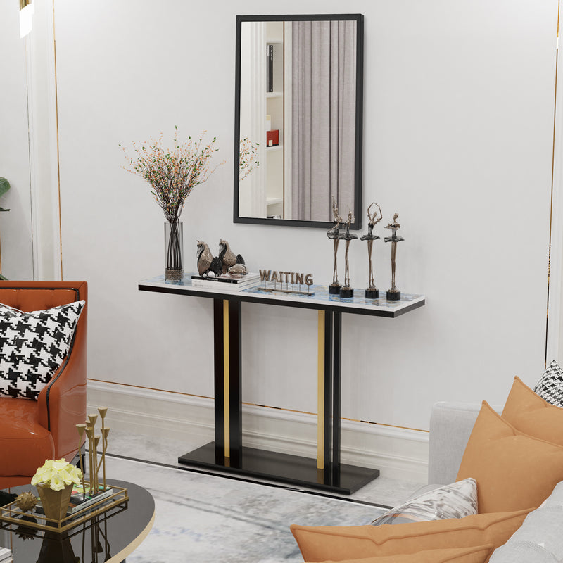 modern black metal framed wall mirror, view 6 - MRSLM