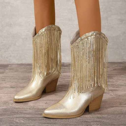 Retro pleated western boots, view 4 - MRSLM