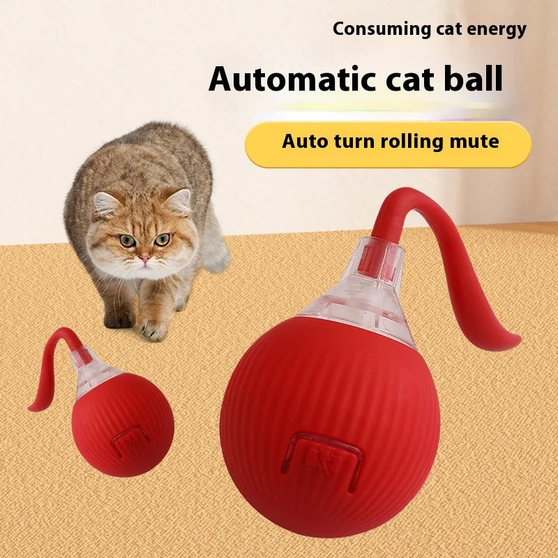 self-rolling cat ball toy, view 6 - MRSLM
