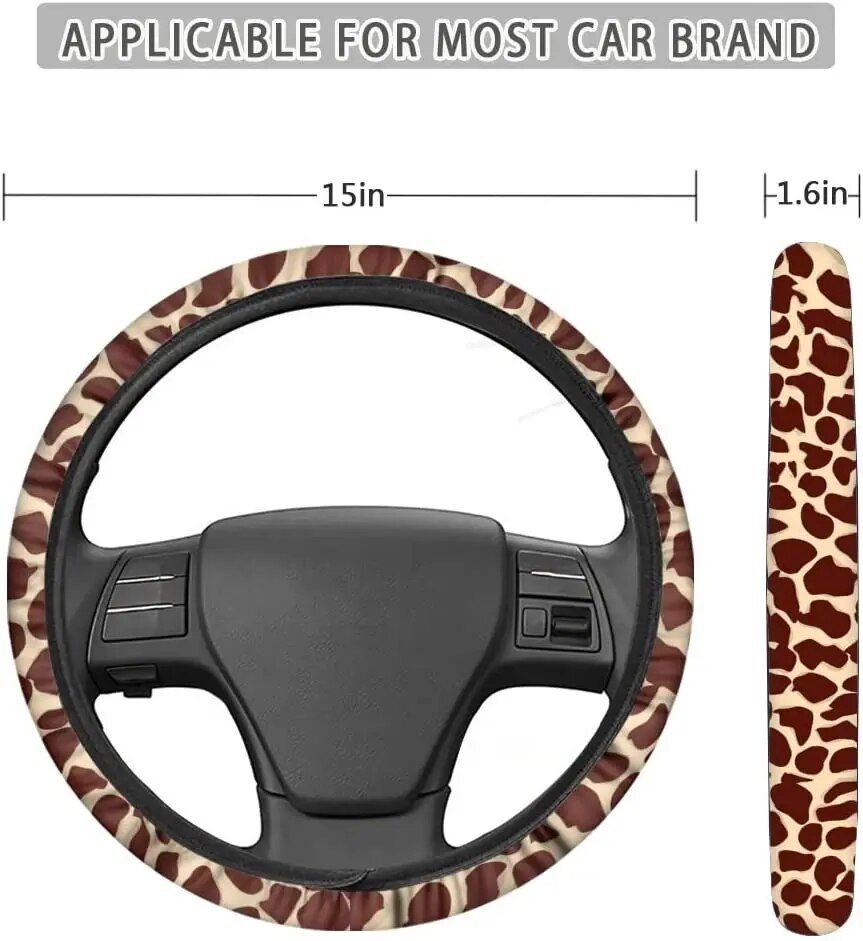 Giraffe Print Car Steering Wheel Cover