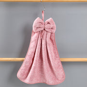 bowknot coral velvet hand towel, view 10 - MRSLM