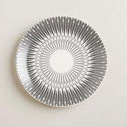 geometric pattern ceramic dinner plate set, view 5 - MRSLM