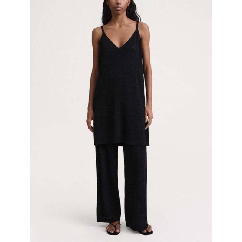 high-waist hollow-out knit trousers, view 5 - MRSLM