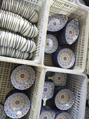 bohemian ceramic plates and bowls set, view 3 - MRSLM