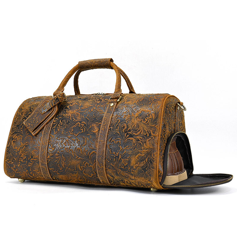 men's genuine leather gym bag, view 22 - MRSLM