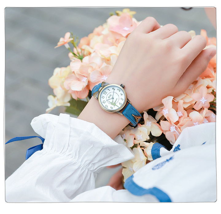 Female Junior High School Student Korean Retro Waterproof Watch