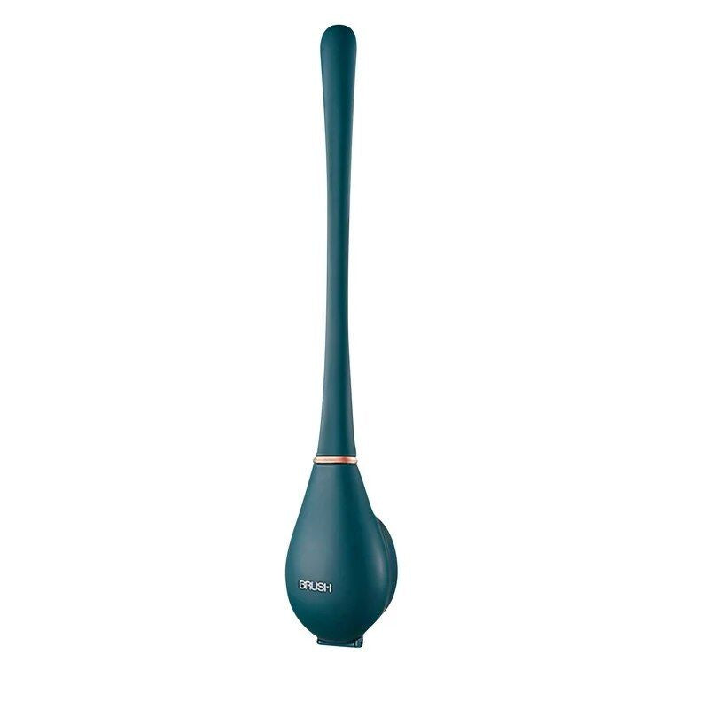 long-handled silicone toilet brush with holder, view 2 - MRSLM
