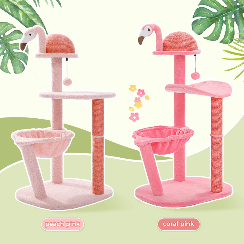 flamingo pink cat tree, view 7 - MRSLM
