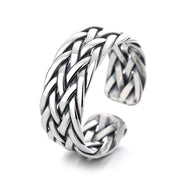 sterling silver woven twist ring, view 3 - MRSLM