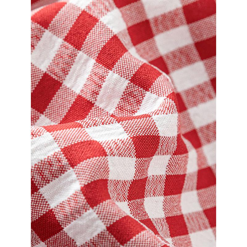 red plaid long summer dress, view 9 - MRSLM