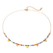 18k gold plated heart sequin necklace, view 2 - MRSLM