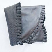 women's leather ruffled half finger gloves, view 6 - MRSLM
