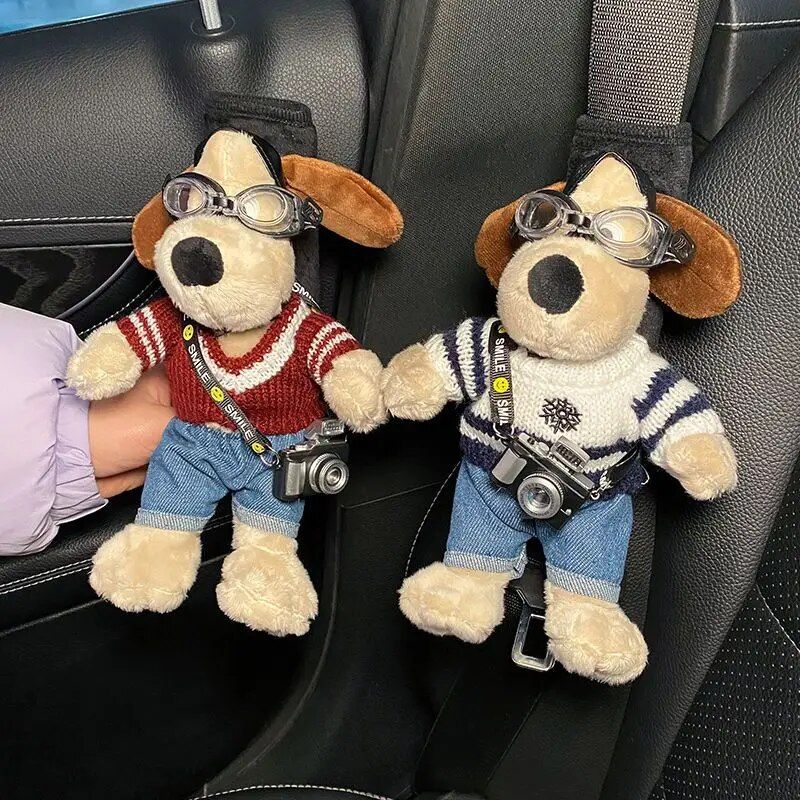 cartoon dog plush seat belt protector, view 18 - MRSLM