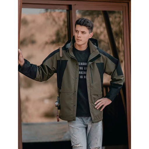 oversize water repellent rain jacket for men, view 3 - MRSLM