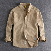 retro washed long-sleeve shirt, view 2 - MRSLM