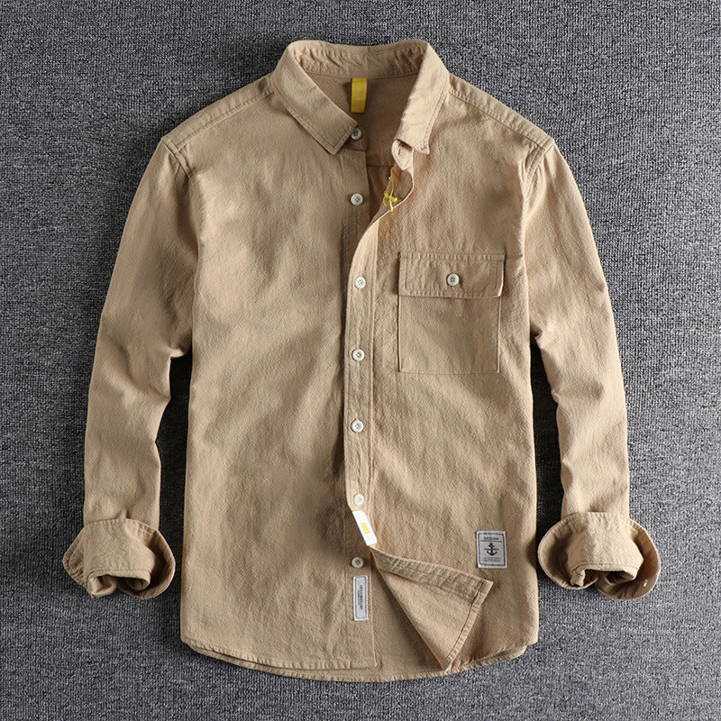 retro washed long-sleeve shirt, view 2 - MRSLM