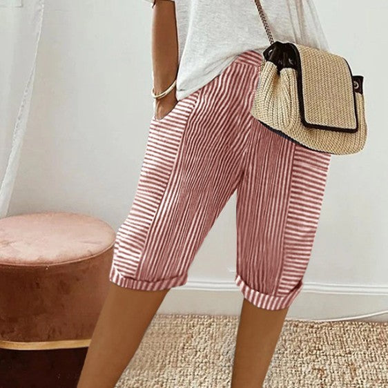 striped loose cropped pants - MRSLM