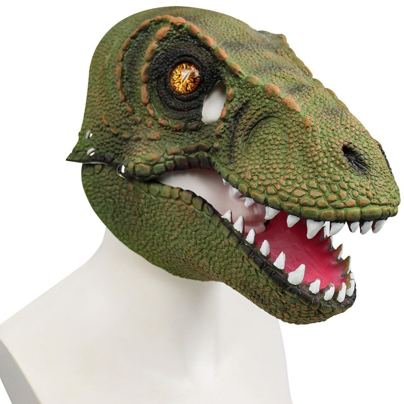 Dinosaur moving mouth latex mask, view 5 - MRSLM