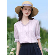 V-neck chiffon blouse, view 3 - MRSLM