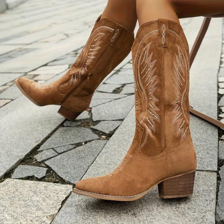 Elegant Women's Embroidery Cowboy Boot