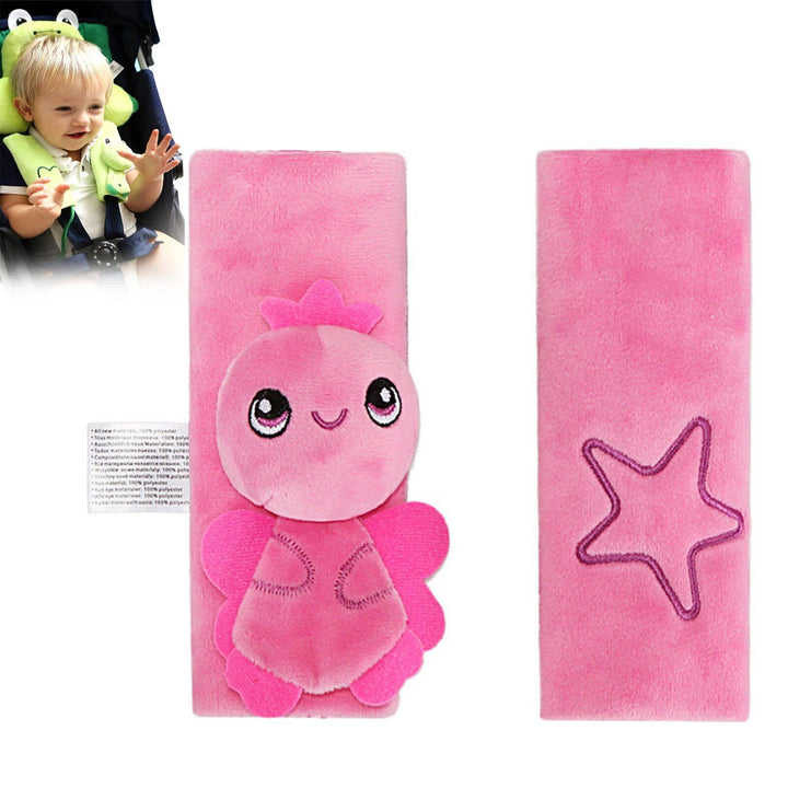 Kids Cartoon Plush Seat Belt Covers - Safety Shoulder Pads