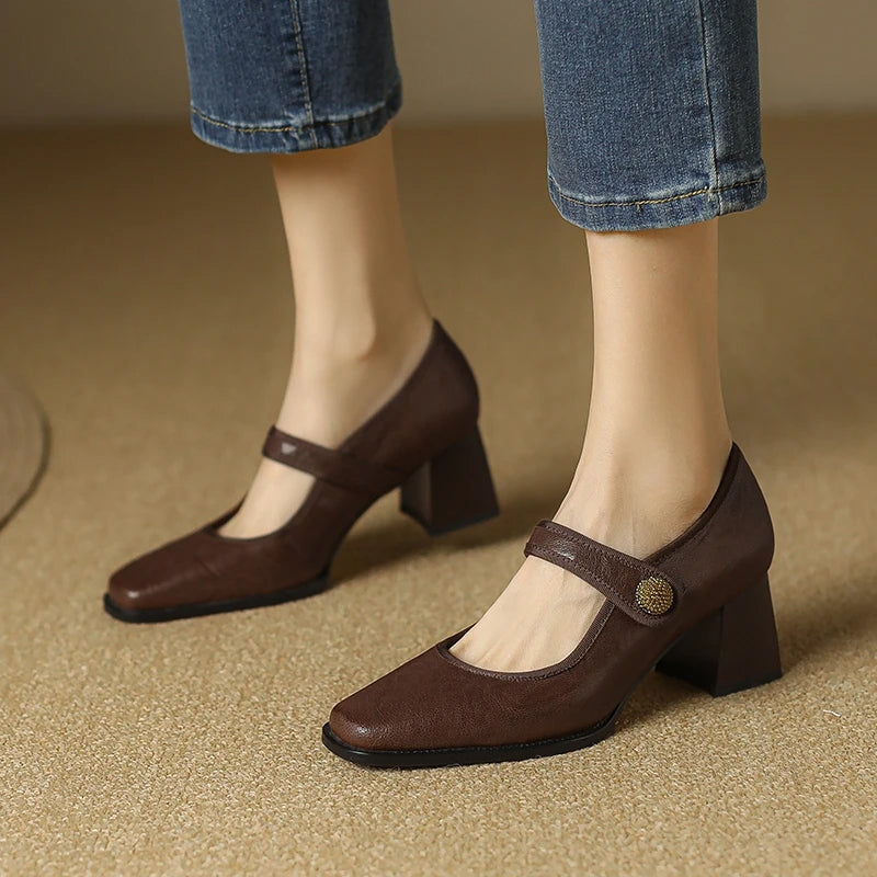 elegant autumn mary jane pumps - MRSLM
