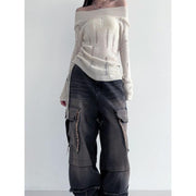 knitted hollow out pullover, view 9 - MRSLM