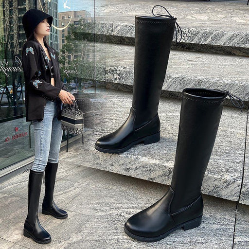 Plus-size wide-tube elastic boots - MRSLM