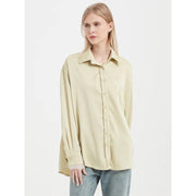 elegant satin long sleeve blouse, view 6 - MRSLM