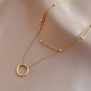 double layer pendant necklace, view 3 - MRSLM